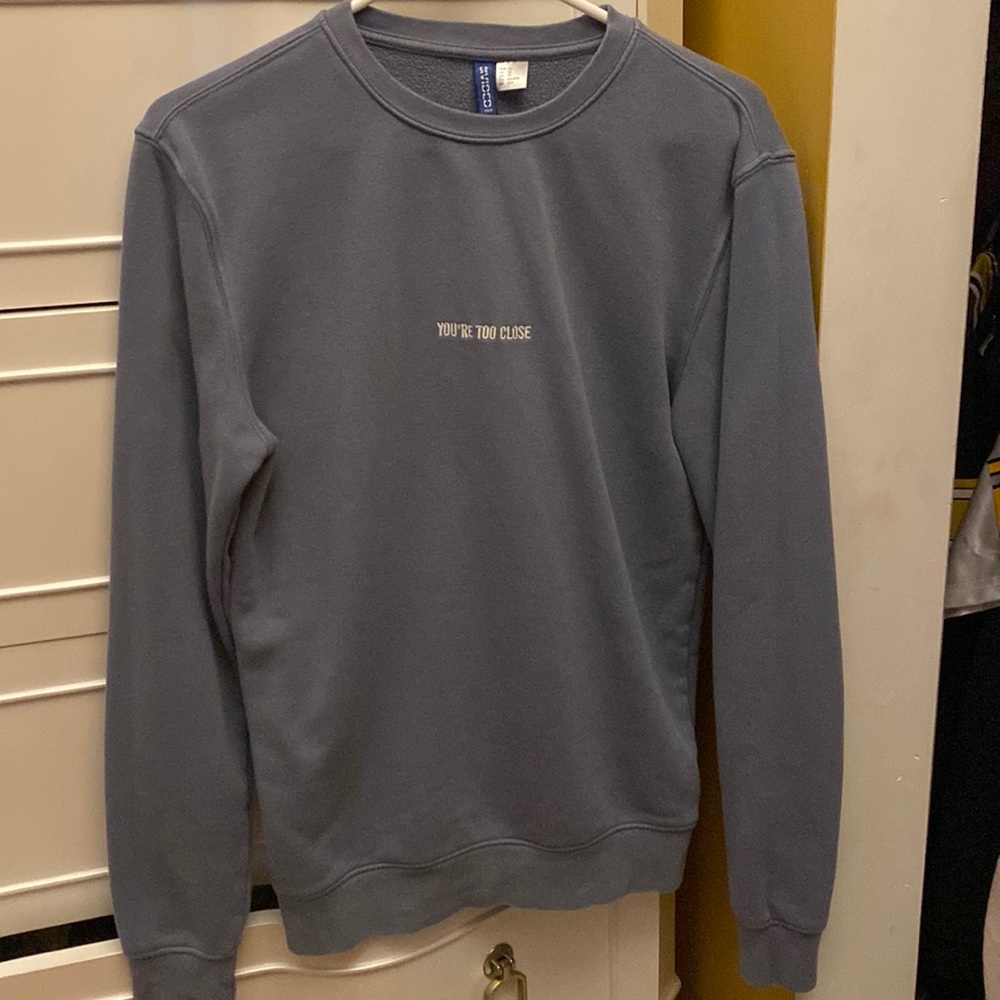 h&m blue crewneck
